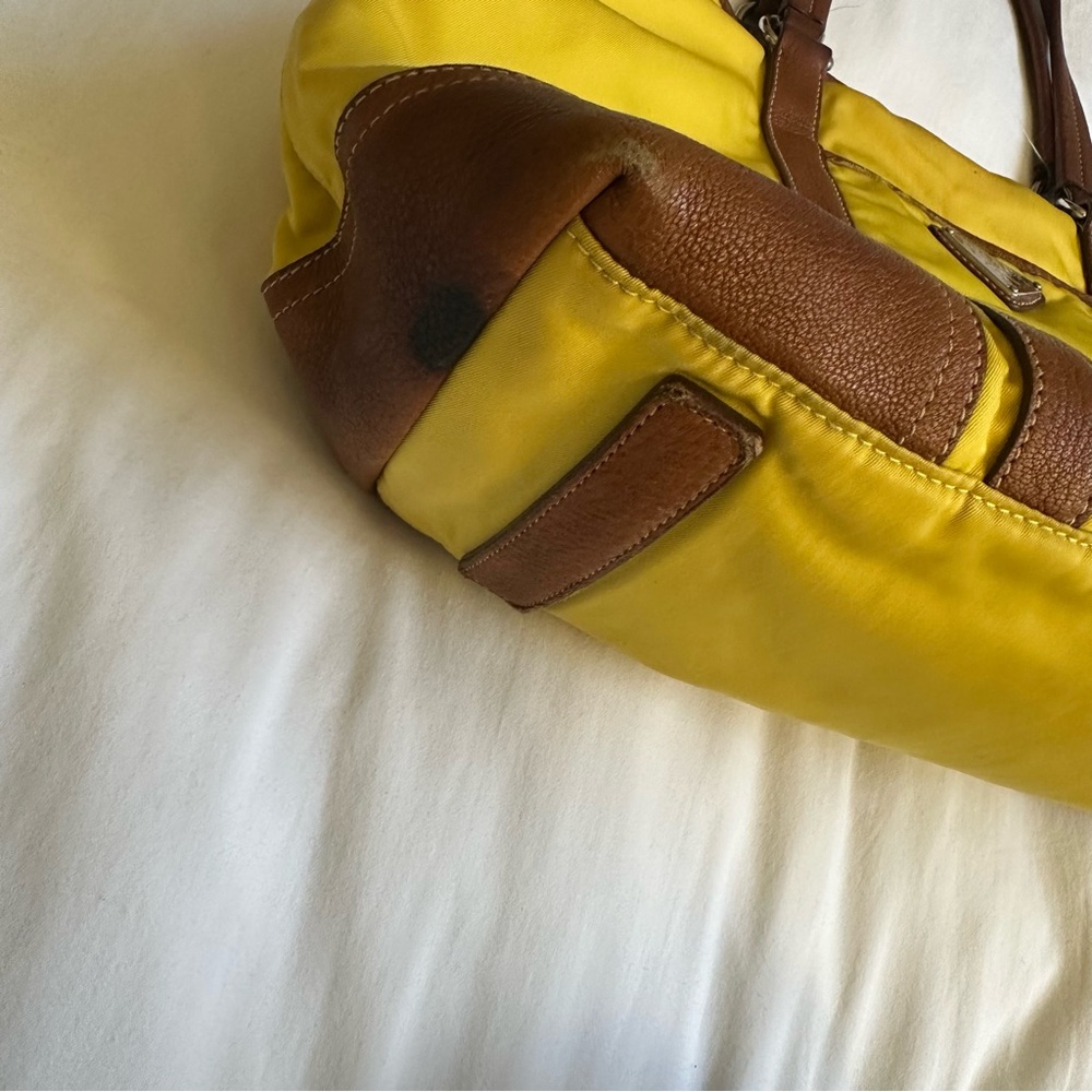 Prada Yellow and Brown Nylon Women’s Shoulder Bag - Picture 6 of 12